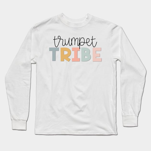 Trumpet Tribe Muted Pastels Long Sleeve T-Shirt by broadwaygurl18